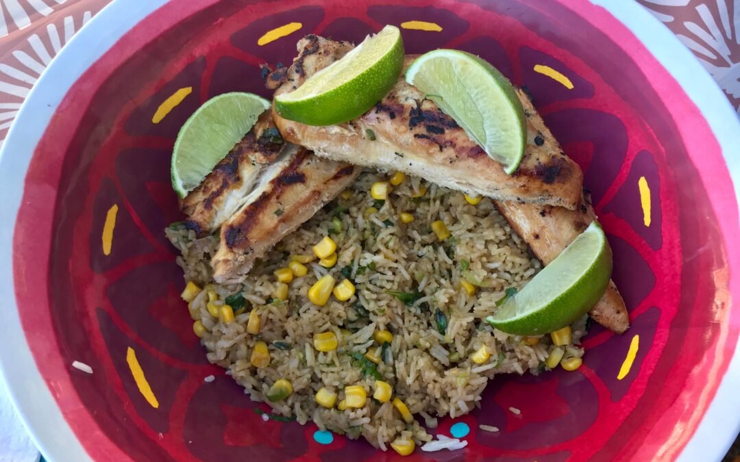 Recipe of the Week – Asian Marinated Chicken with Corn and Basil Faux Fried Rice